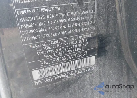 2013 Land Rover Range Rover Sport Hse z USA, uszkodzony, nr VIN SALSF2D42DA765333